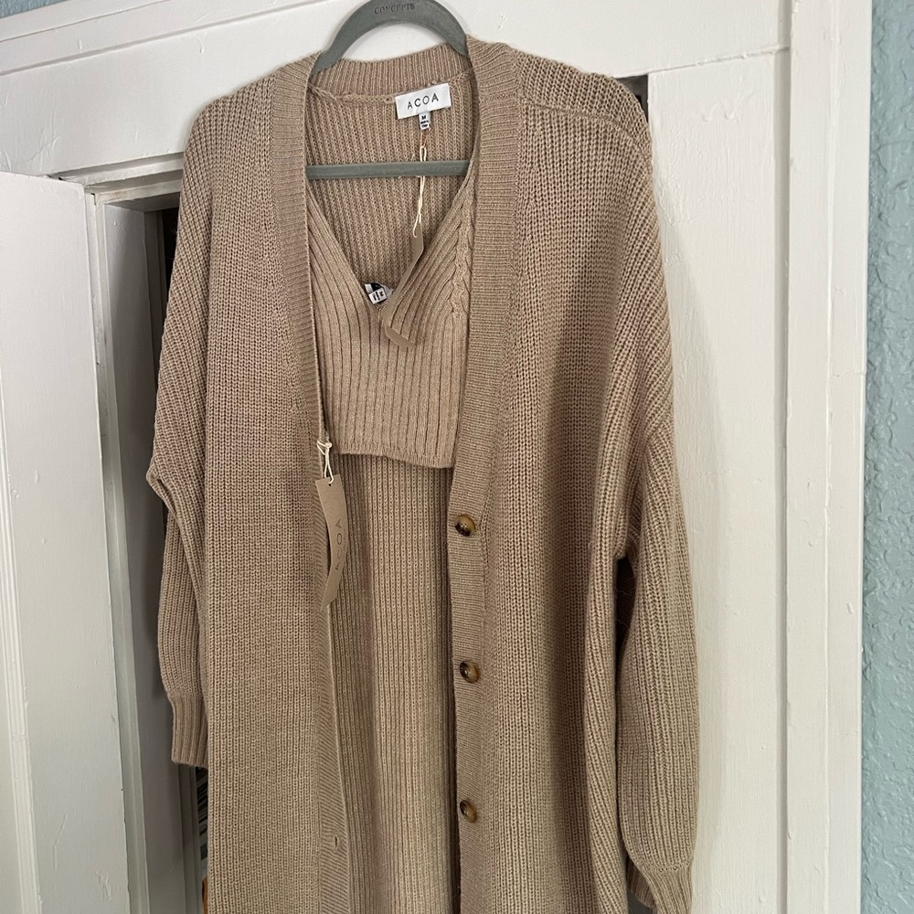 Cardigan crop top set